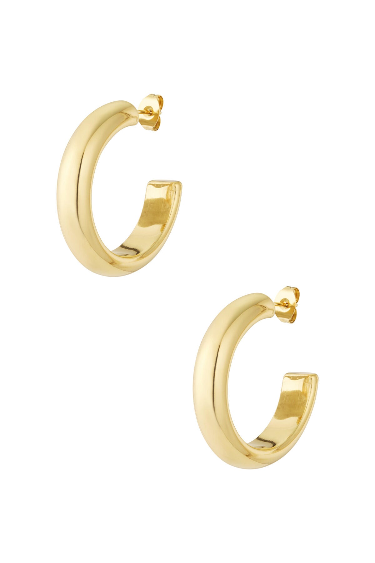 Thick hoop earrings