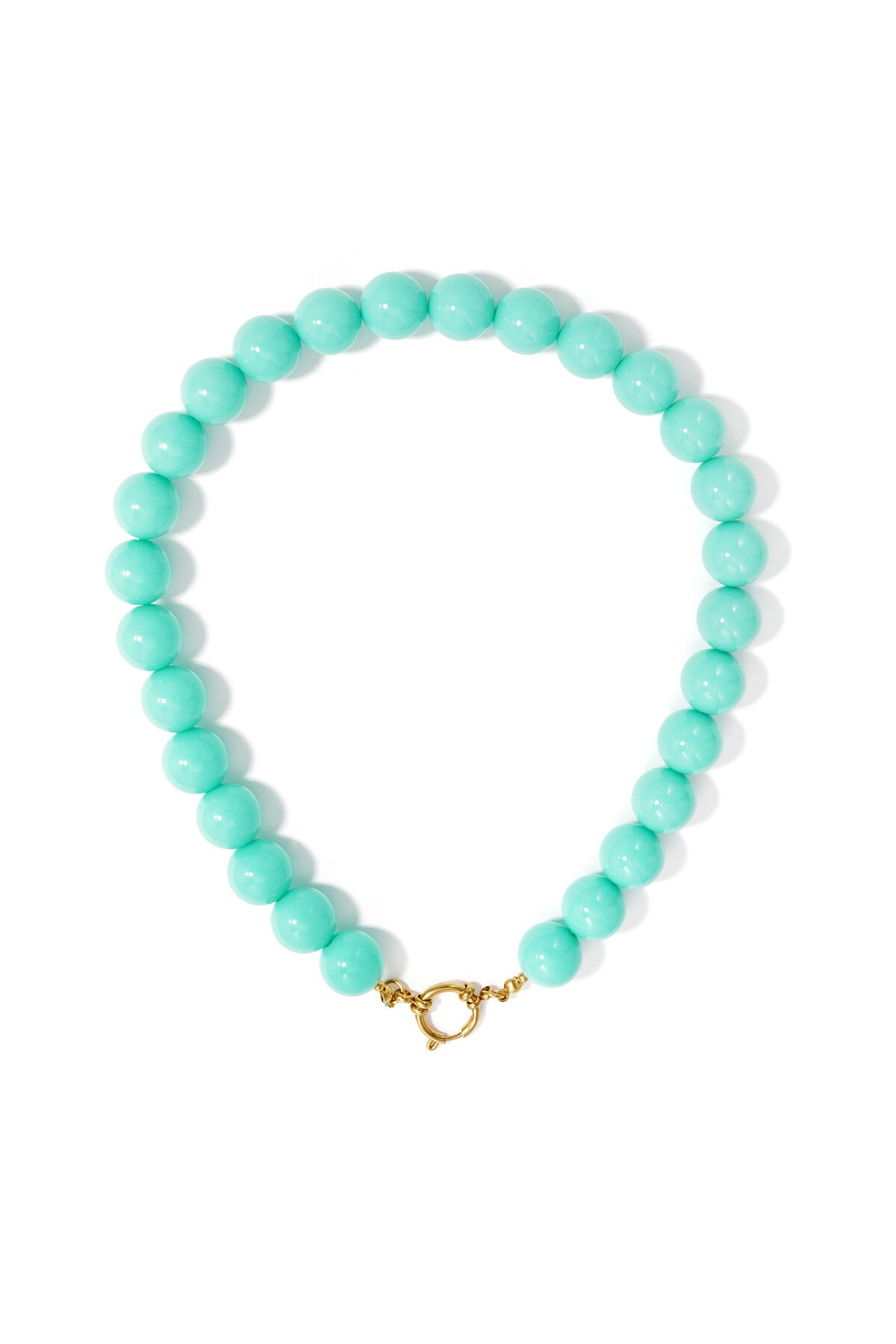 Necklace with large beads and front closure-15mm