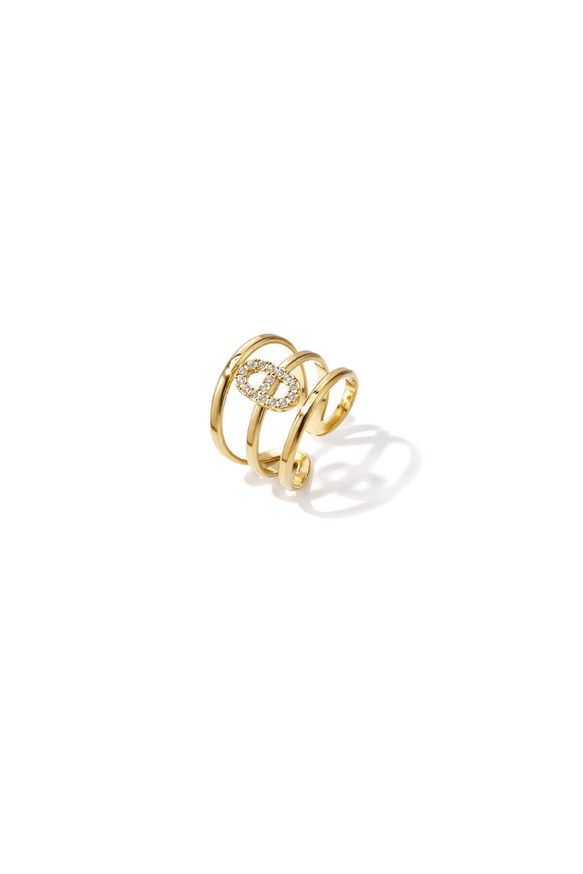 3-tiered ring with an elliptical set