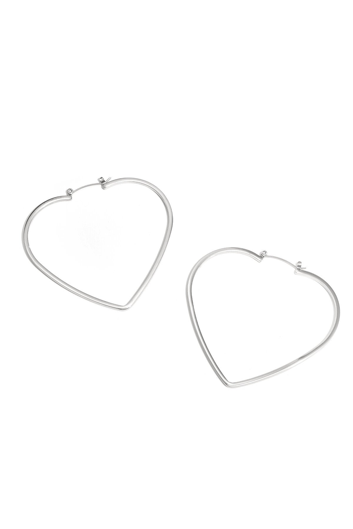 Minimalist heart hoop earrings