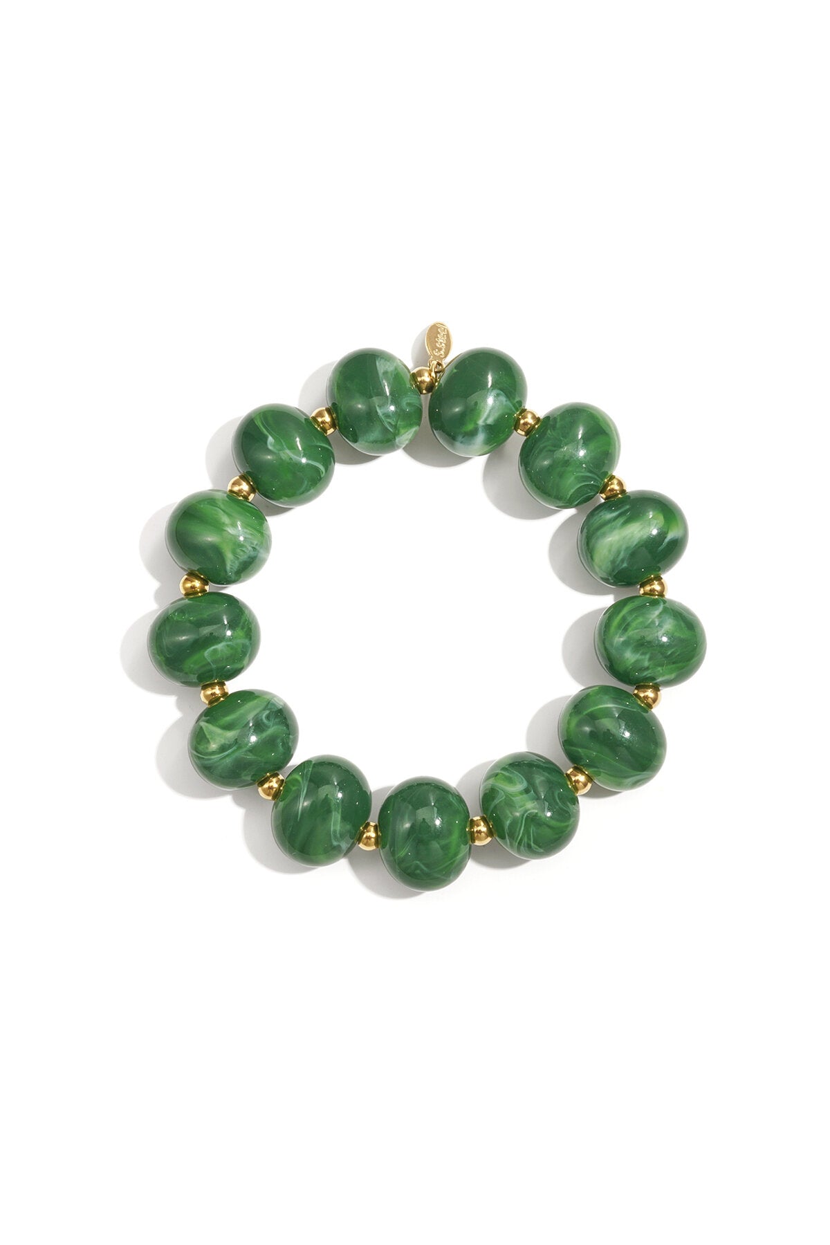 Elastic beaded bracelet with large beads