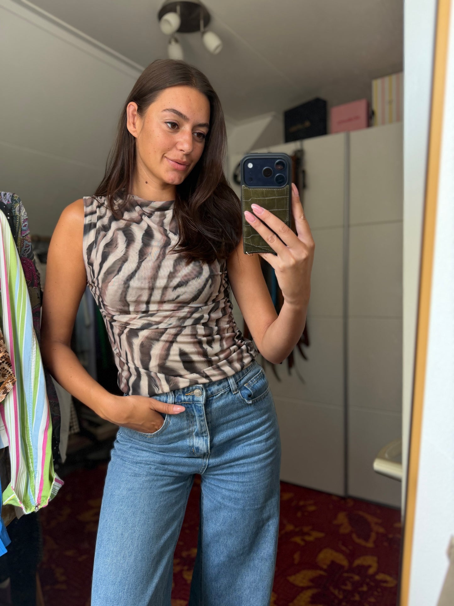 269-1 Zebra print top maat S