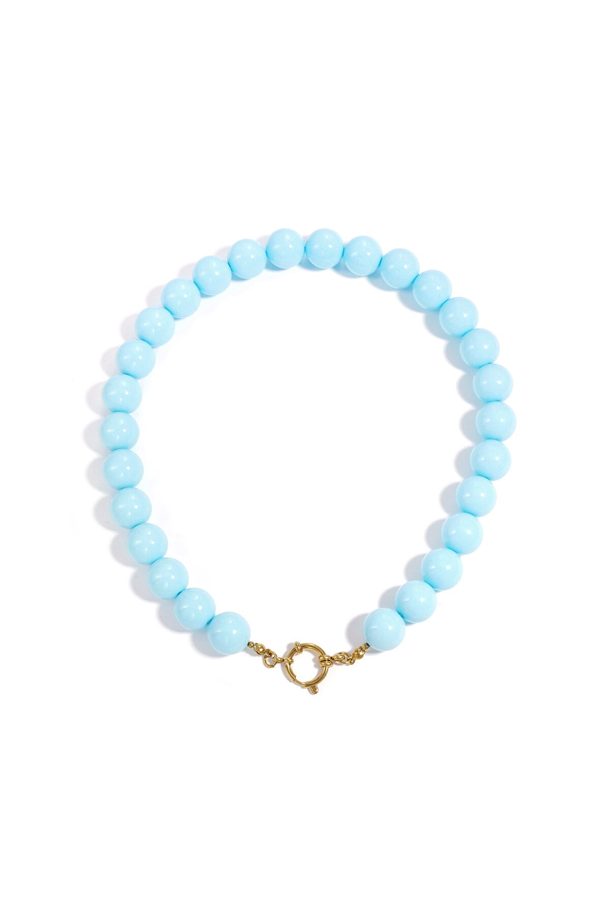Necklace with large beads and front closure-15mm