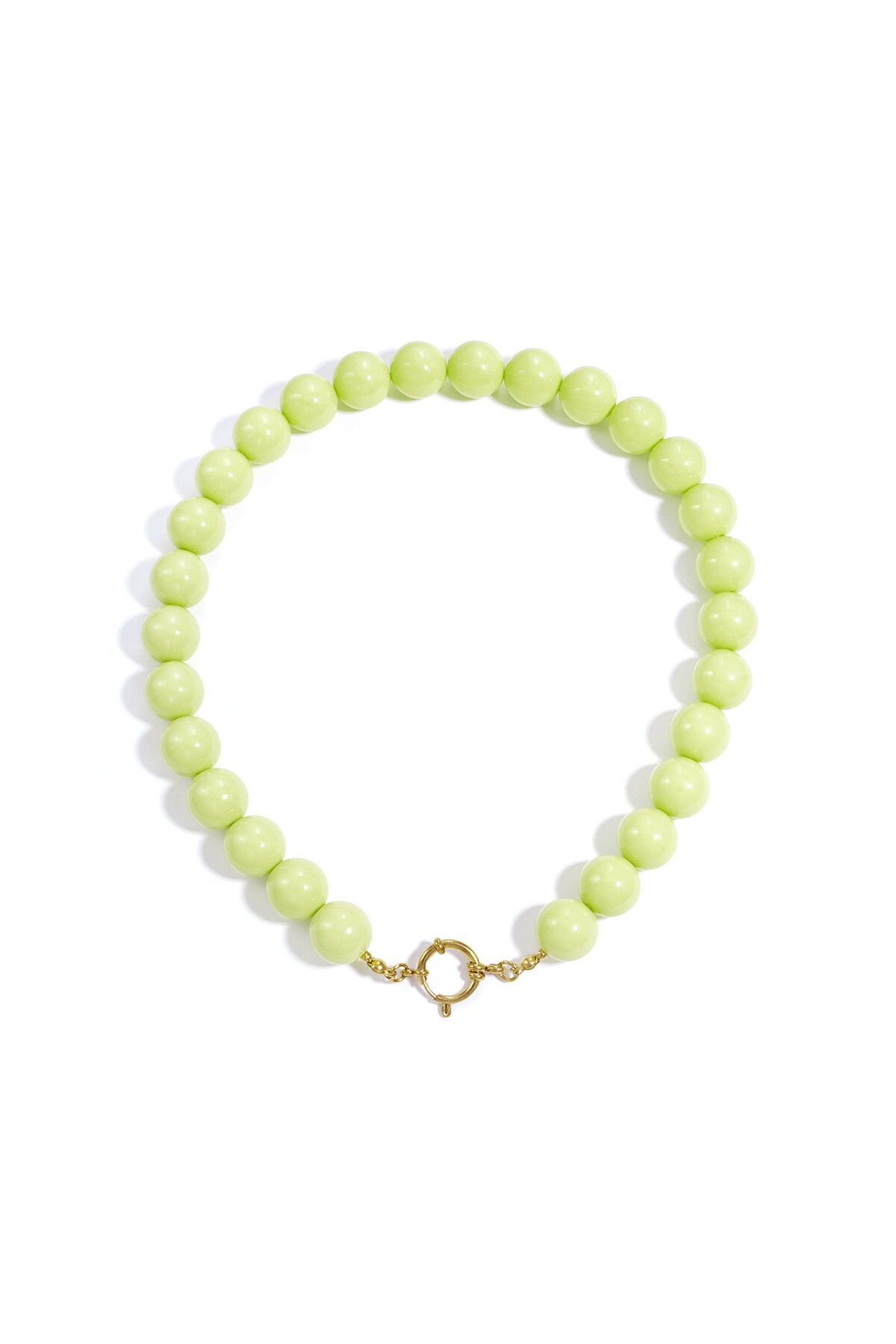 Necklace with large beads and front closure-15mm