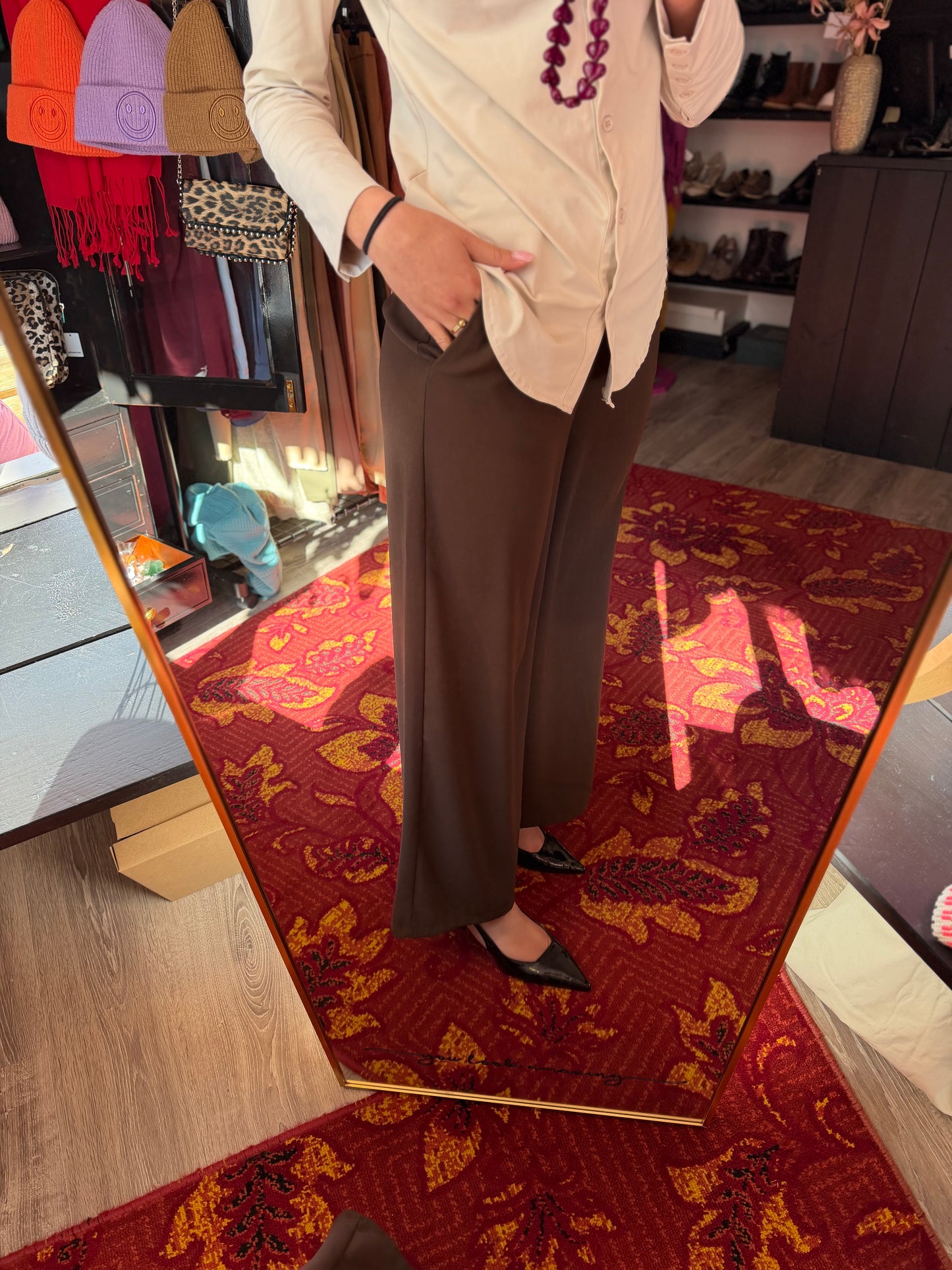 431-72 Zara broek bruin maat S