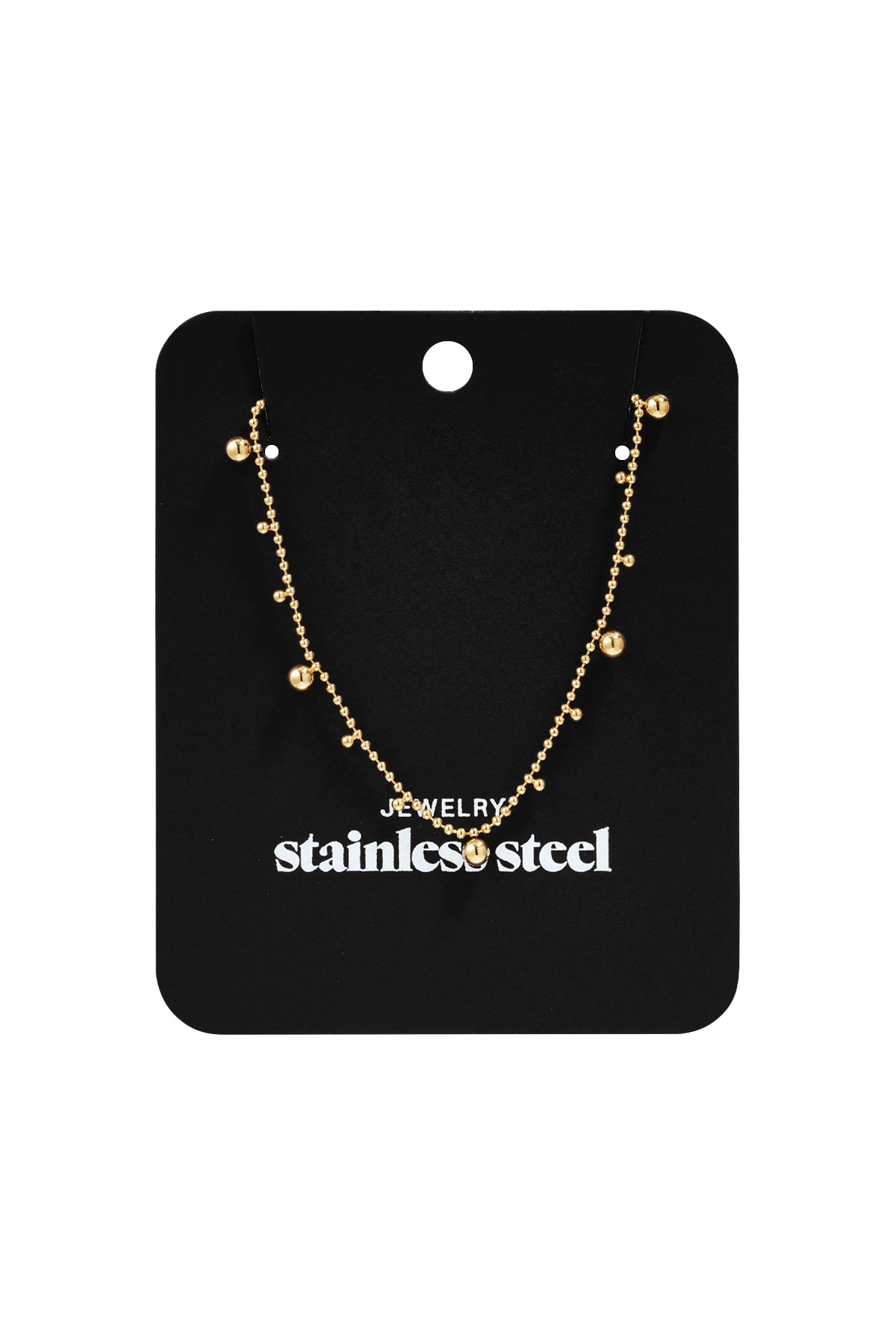 Necklace with alternating balls