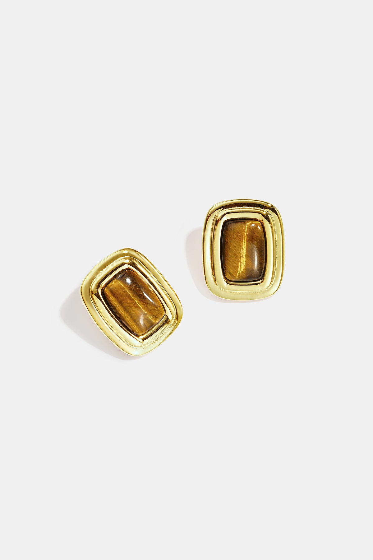 Stainless Steel Stud Earrings Rectangle Simple Daily Simple Series Women's jewelry