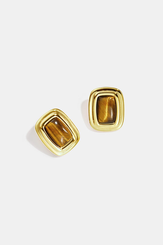 Stainless Steel Stud Earrings Rectangle Simple Daily Simple Series Women's jewelry