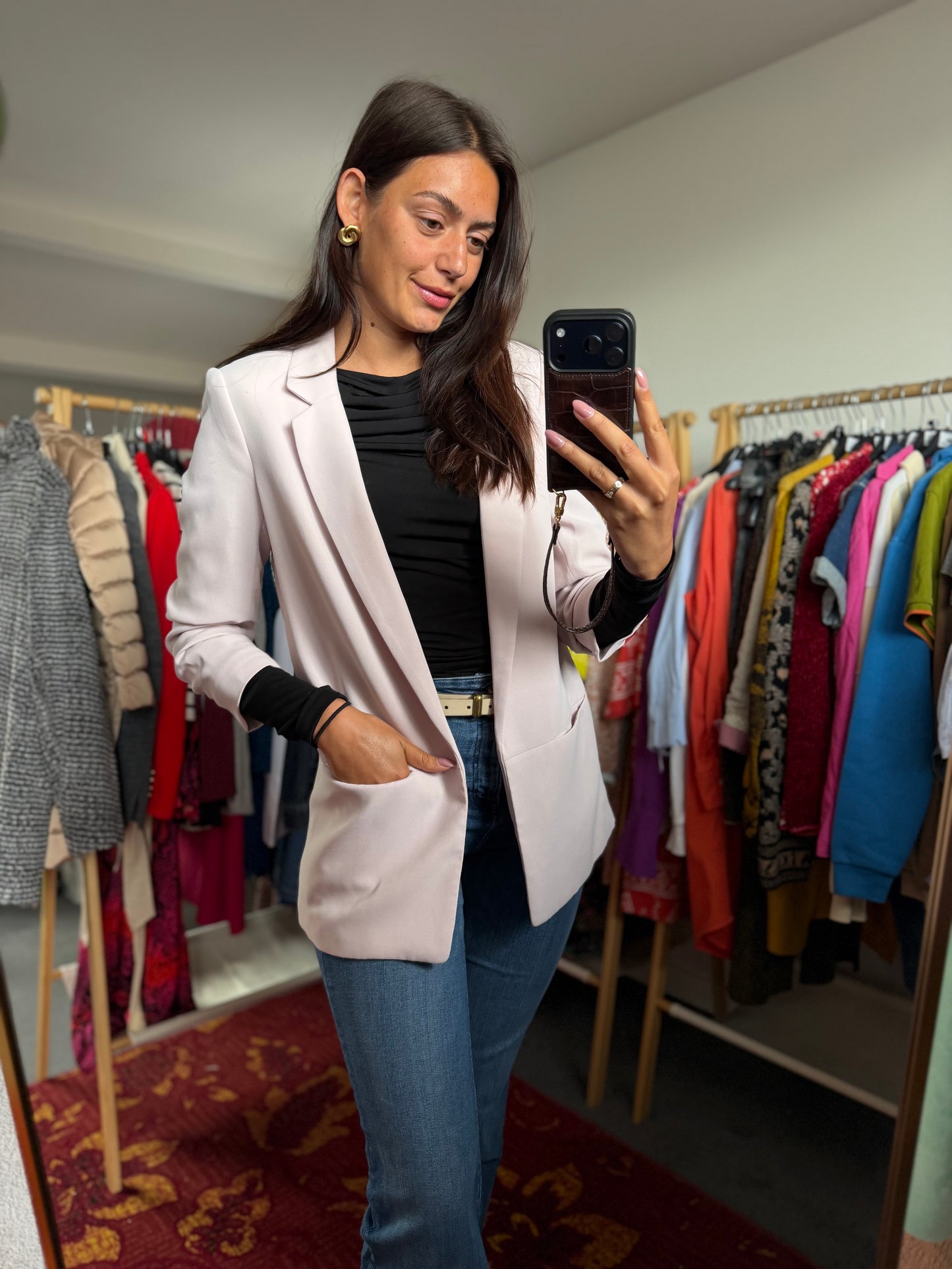 500-3 H&M blazer roze maat 40