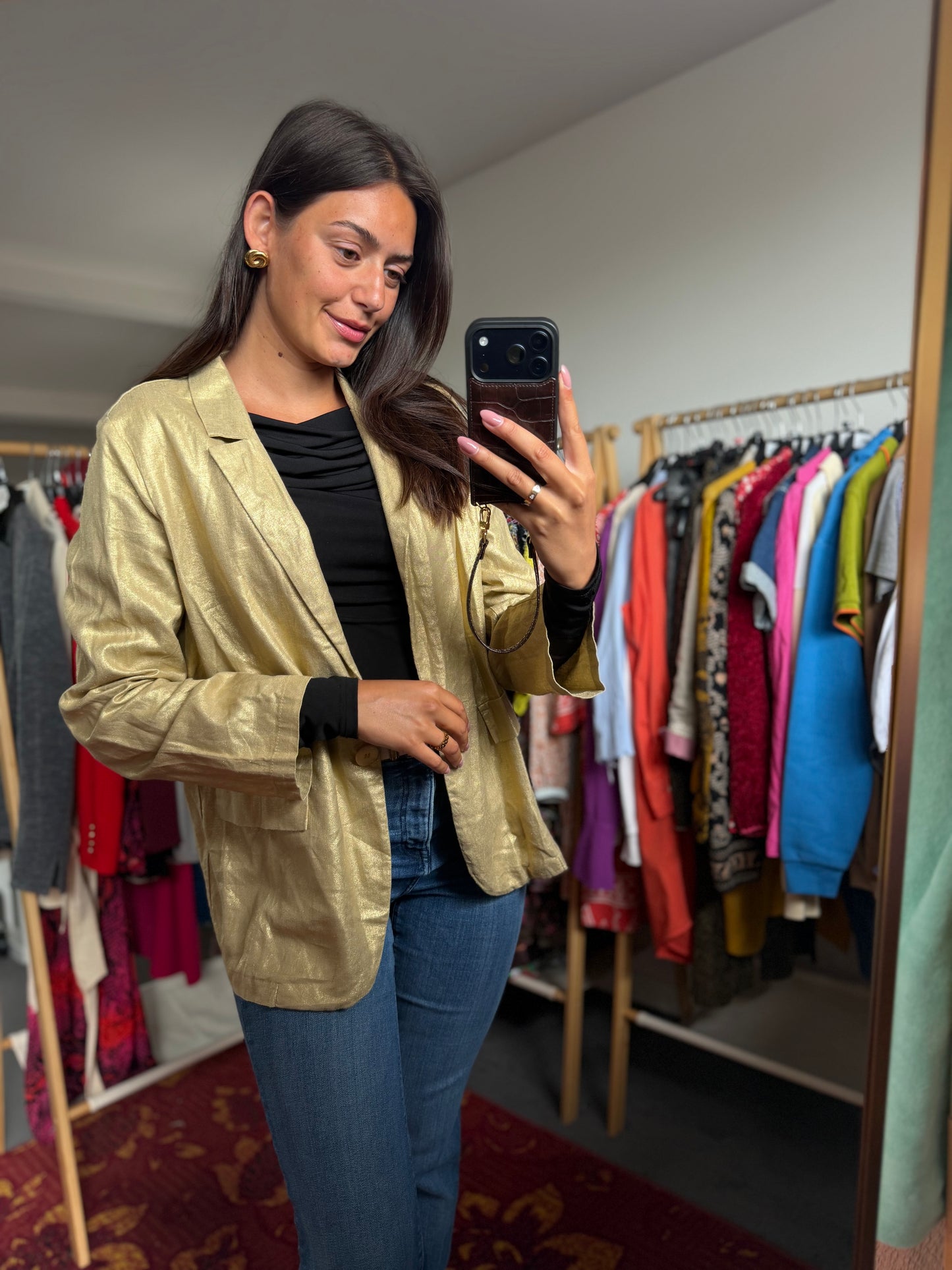 512-8 RinaScimento goud blazer vestje maat L