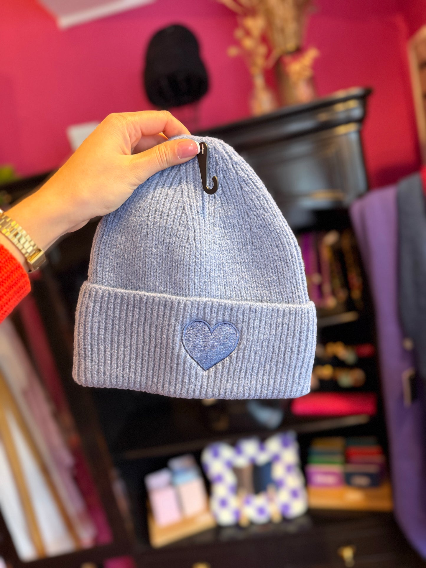 hartjes muts blauw