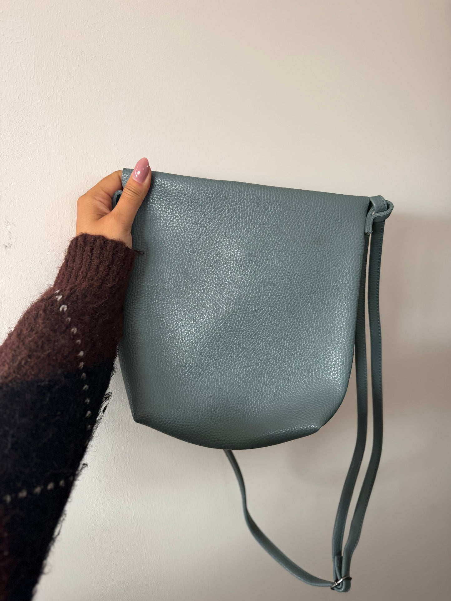228-67 leren blauwe tas
