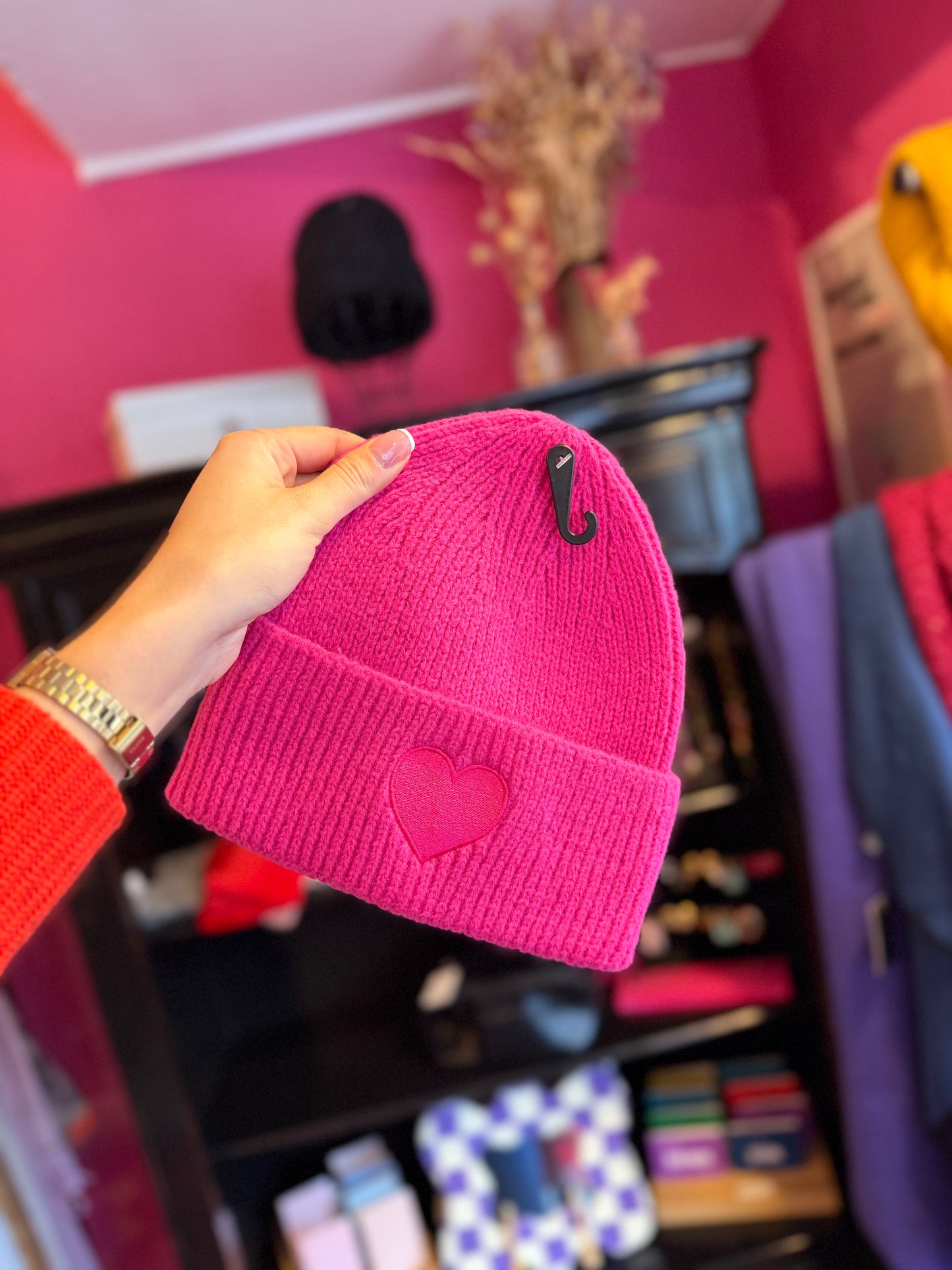 hartjes muts roze