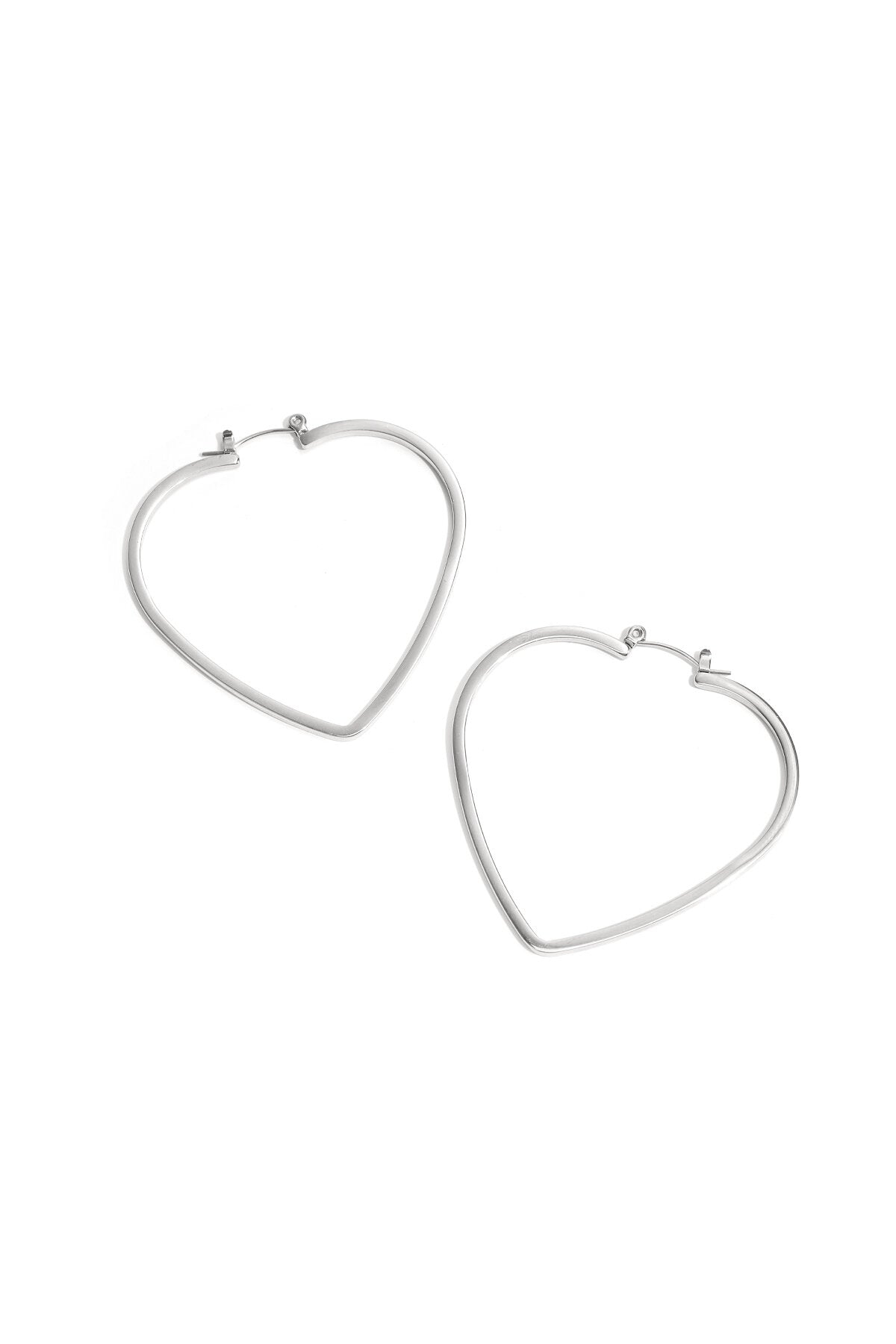 Minimalist heart hoop earrings