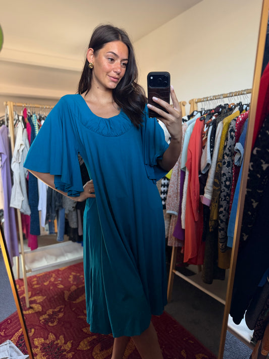 506-3 Heart jurk blauw maat M/L
