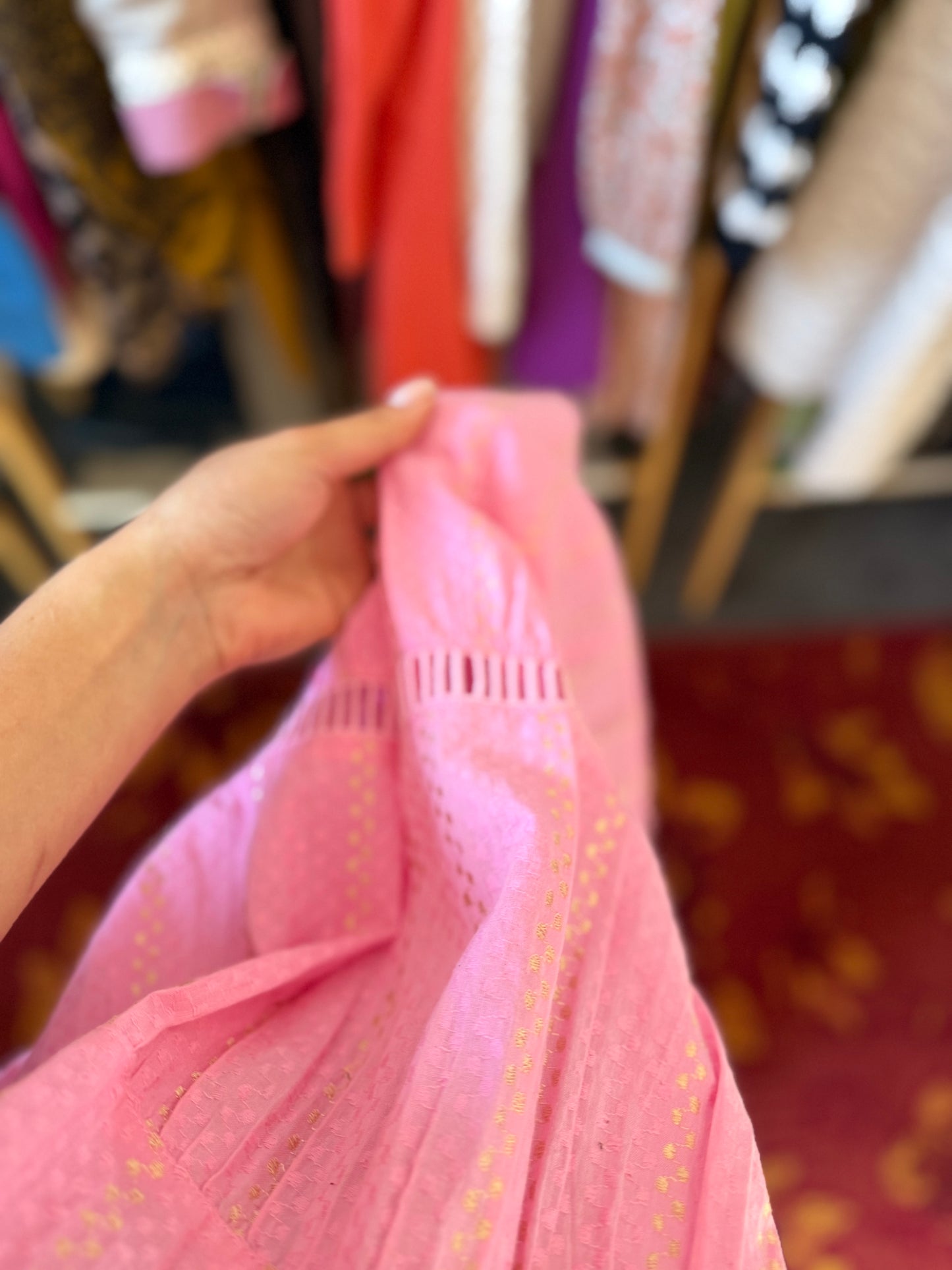 506-14 Roze jurk maat M