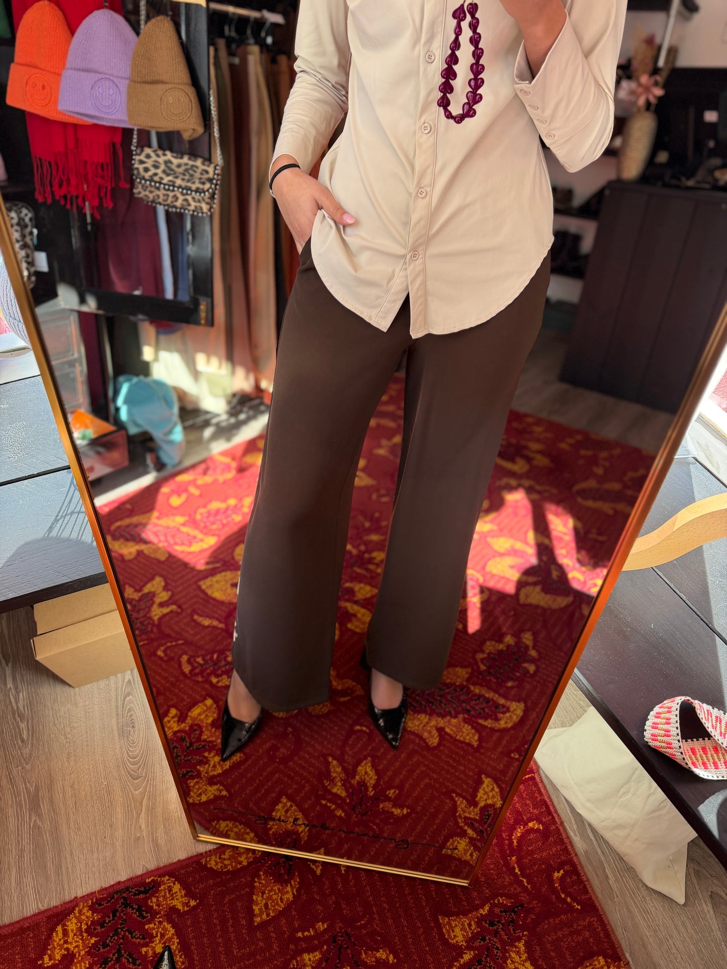431-72 Zara broek bruin maat S