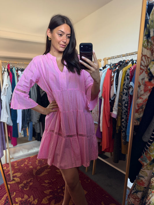 506-14 Roze jurk maat M
