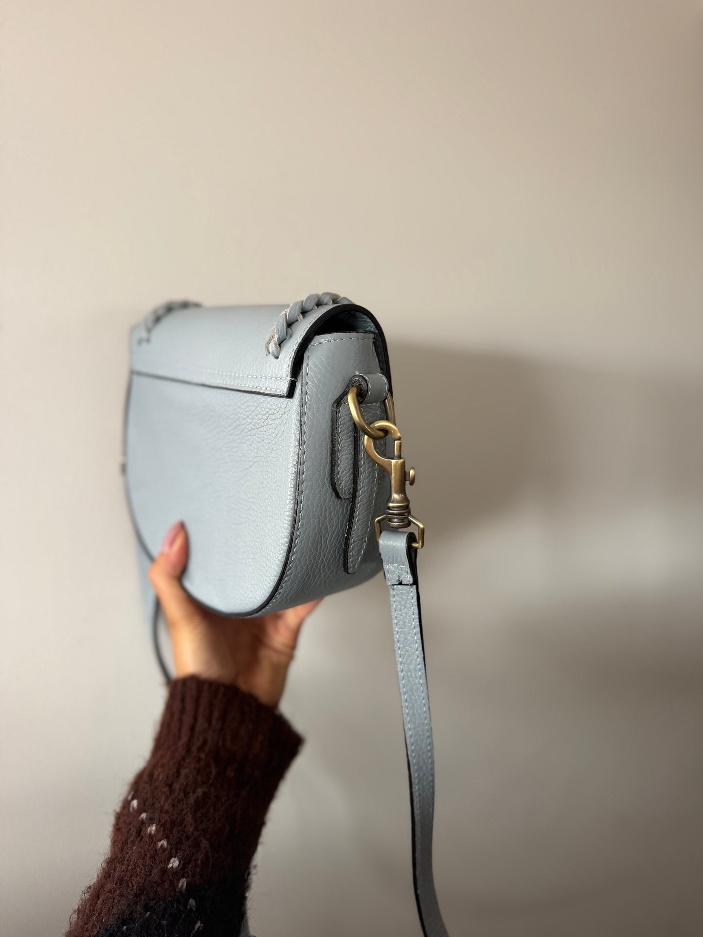 484-11 Leren tas met extra bagstrap