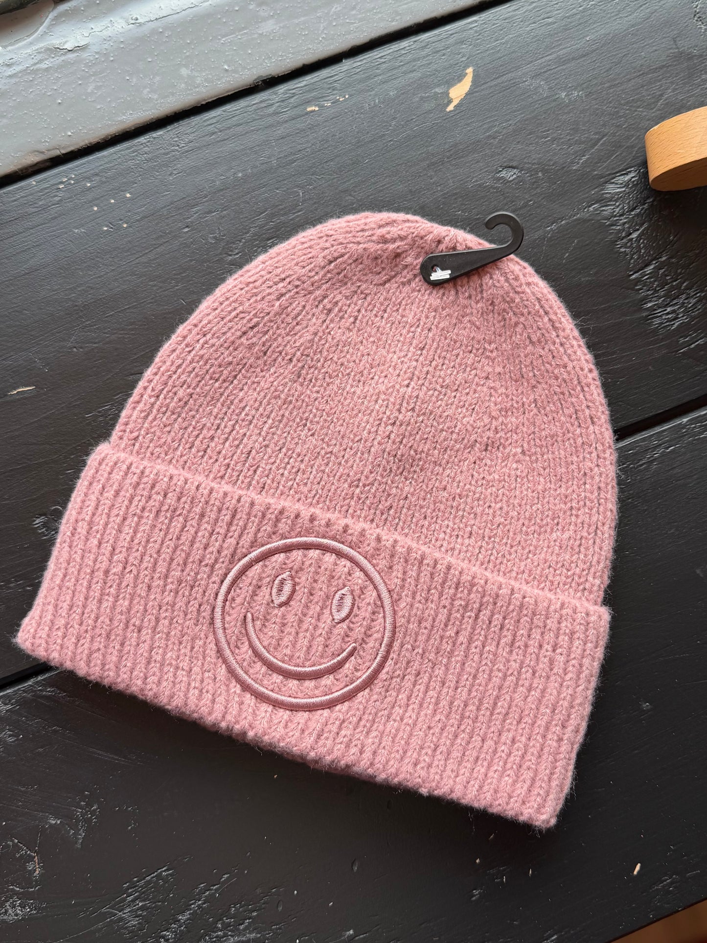 smiley muts licht roze