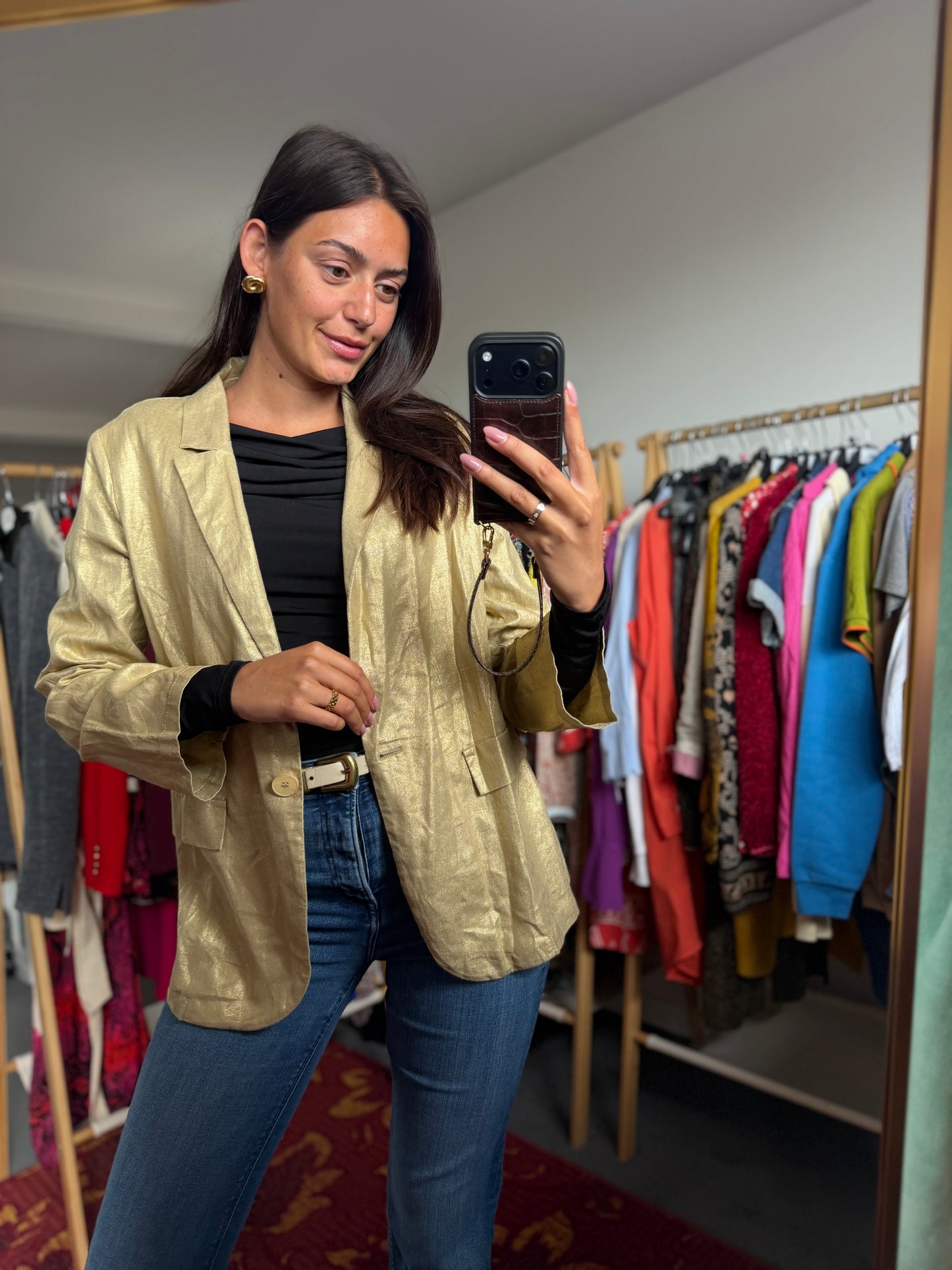512-8 RinaScimento goud blazer vestje maat L