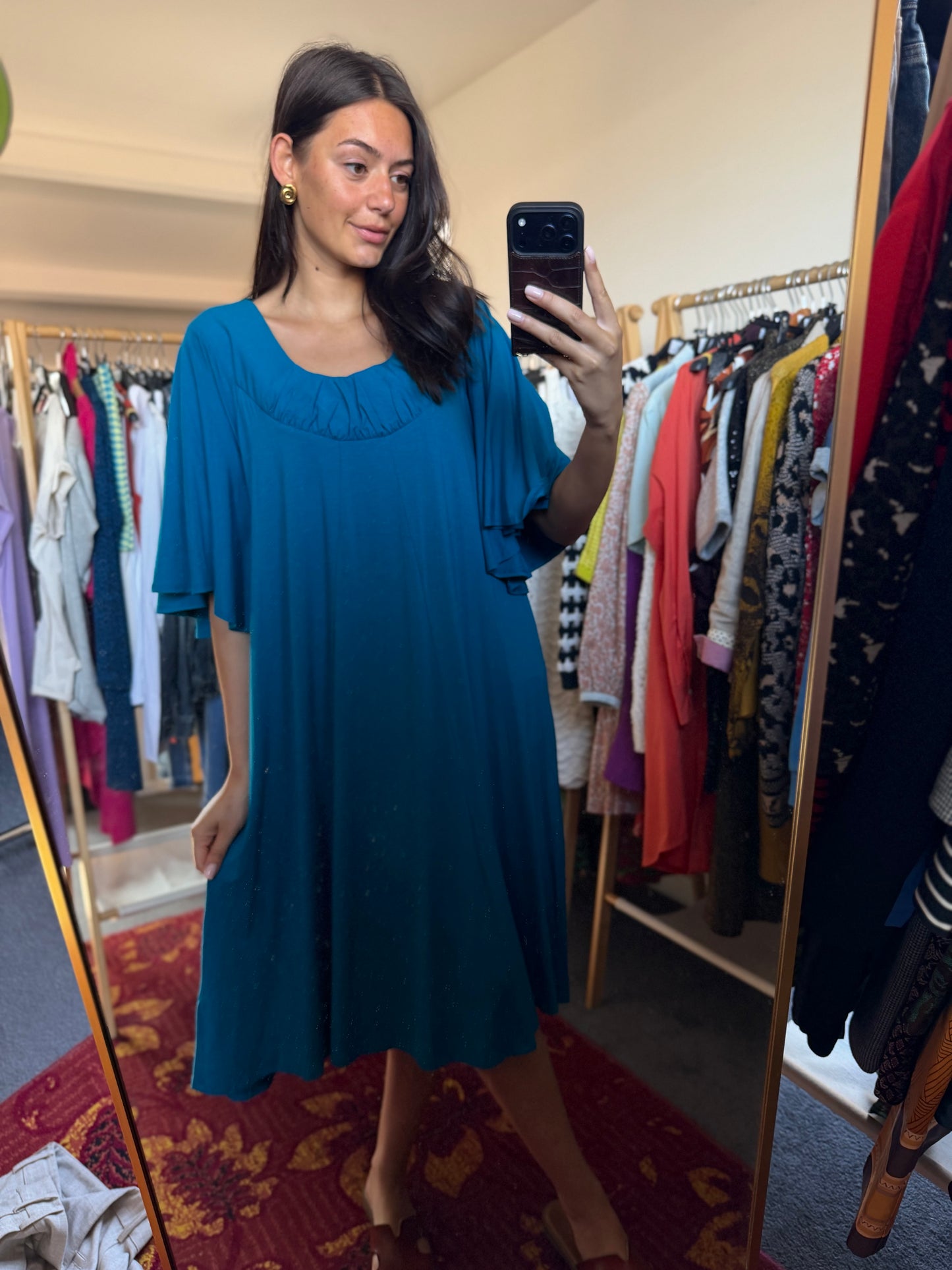 506-3 Heart jurk blauw maat M/L