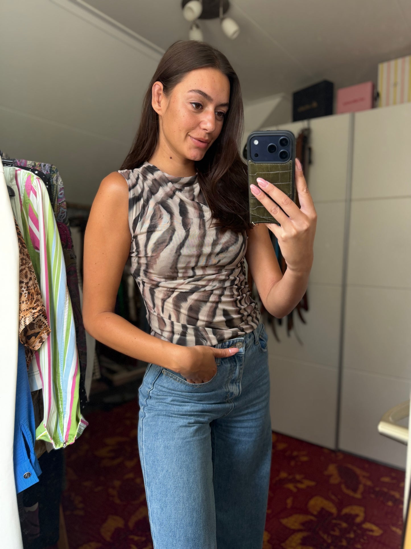 269-1 Zebra print top maat S
