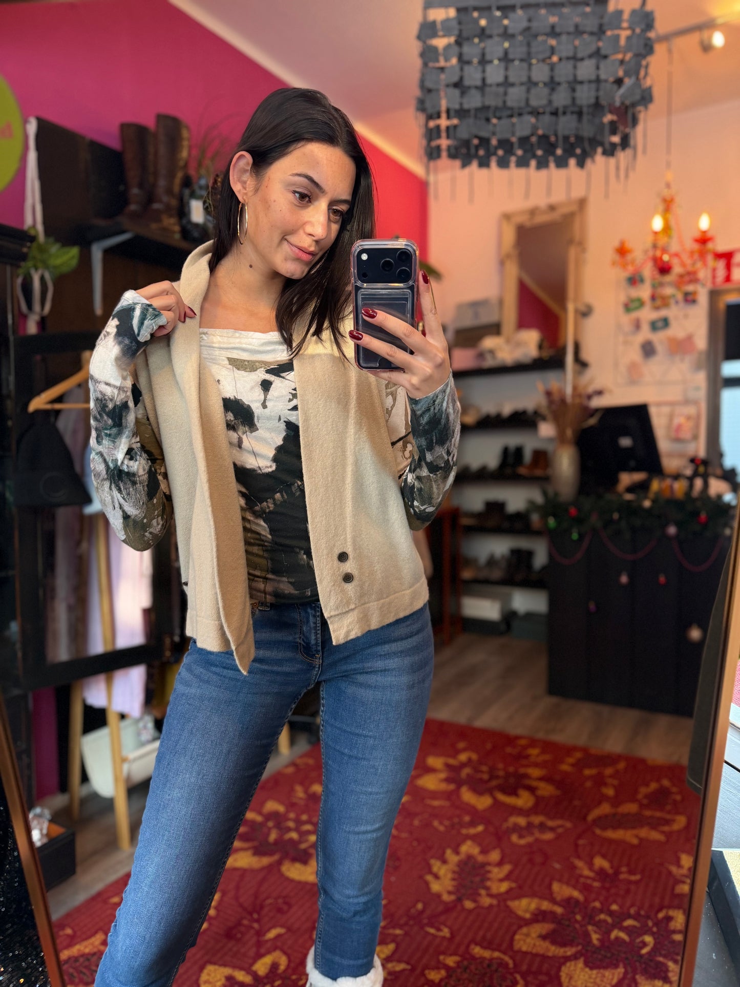 270-57 Blanche gilet lamswol maat M