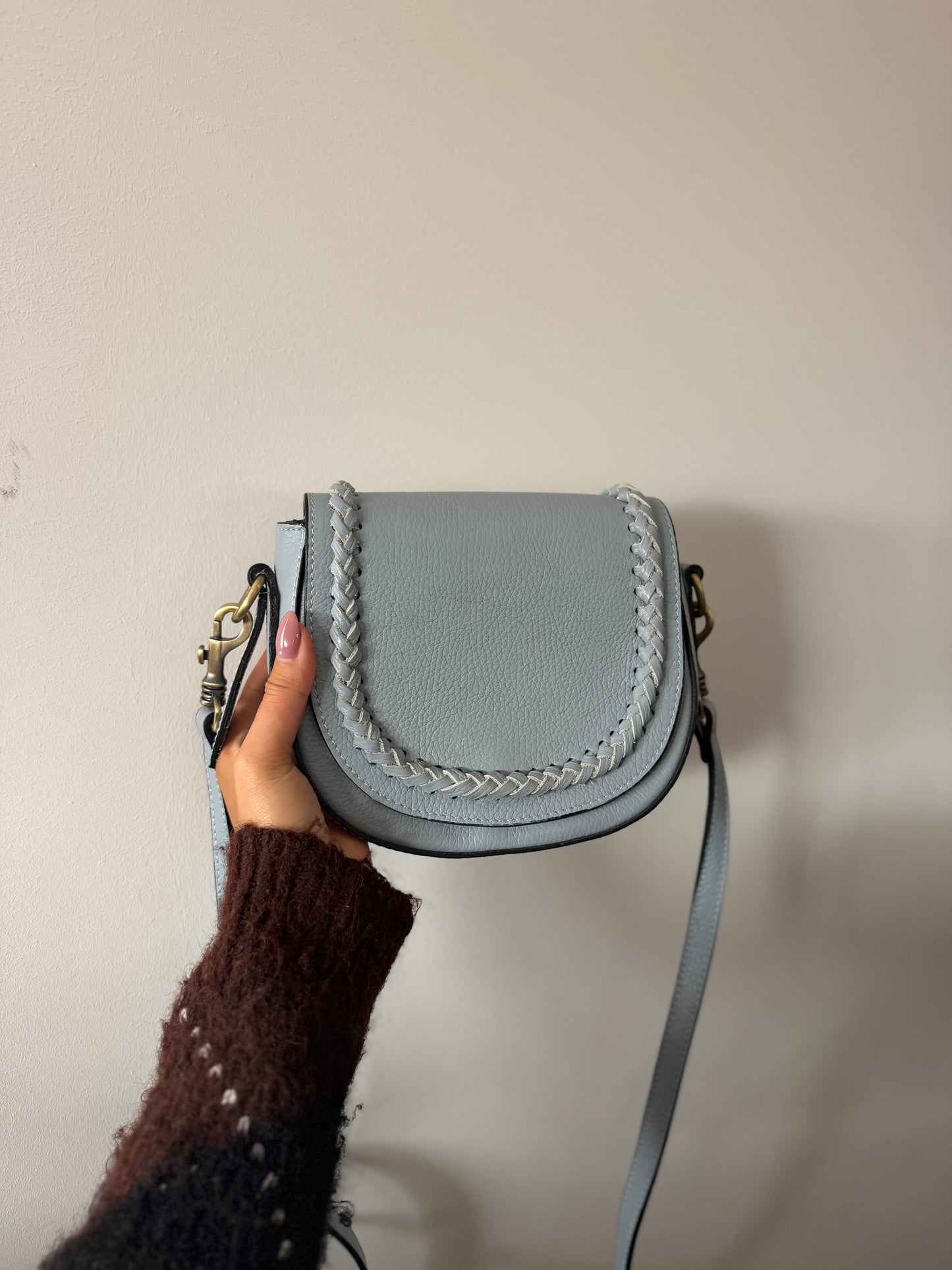 484-11 Leren tas met extra bagstrap