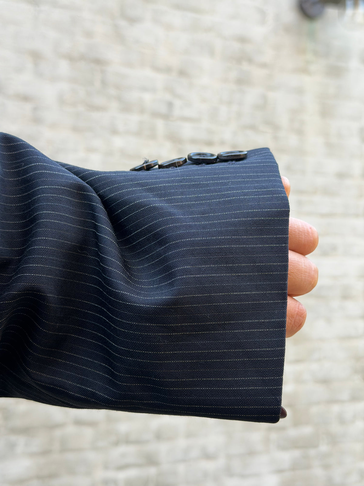 hugo boss | pinstripe virgin wool blend | size L-XL