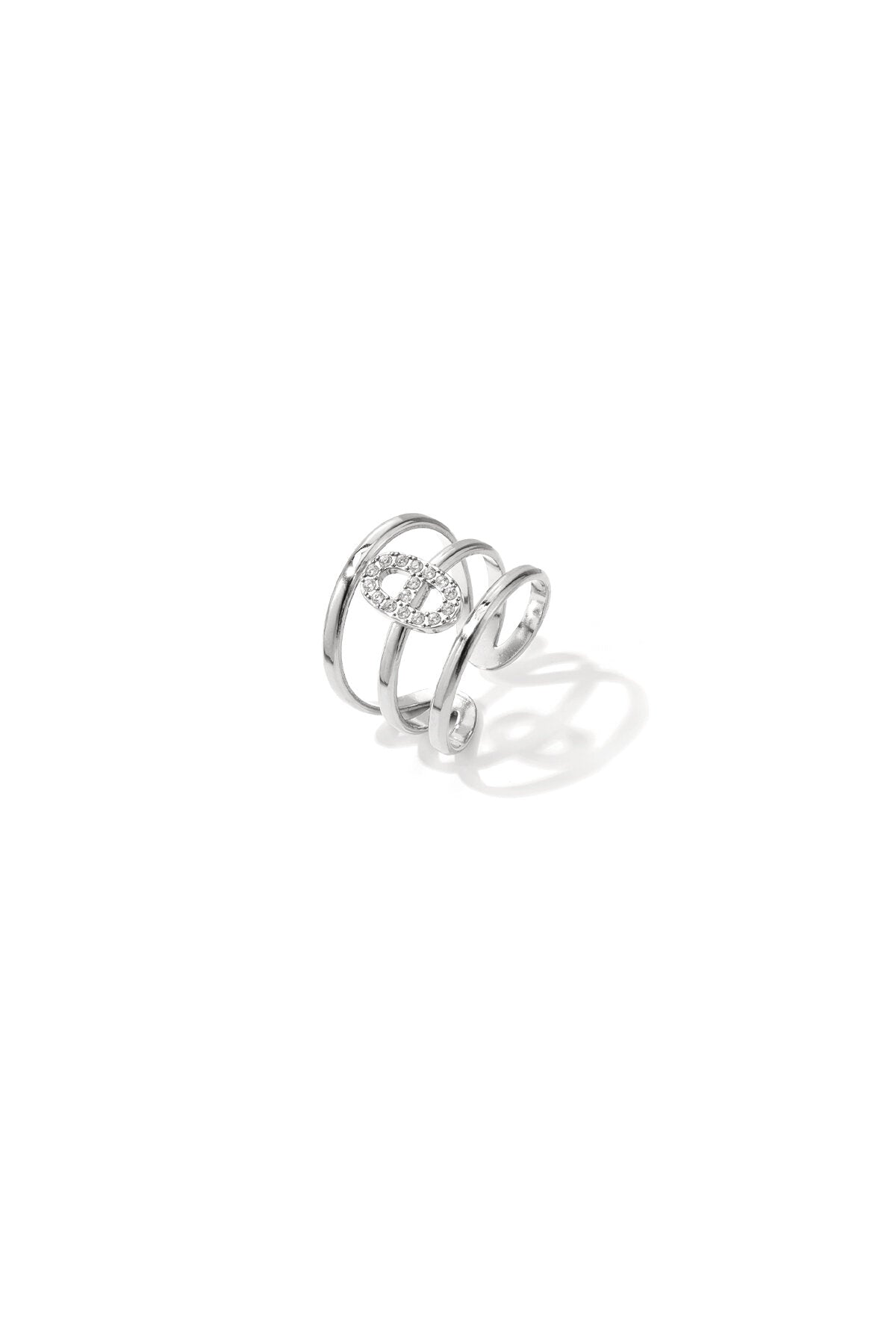 3-tiered ring with an elliptical set