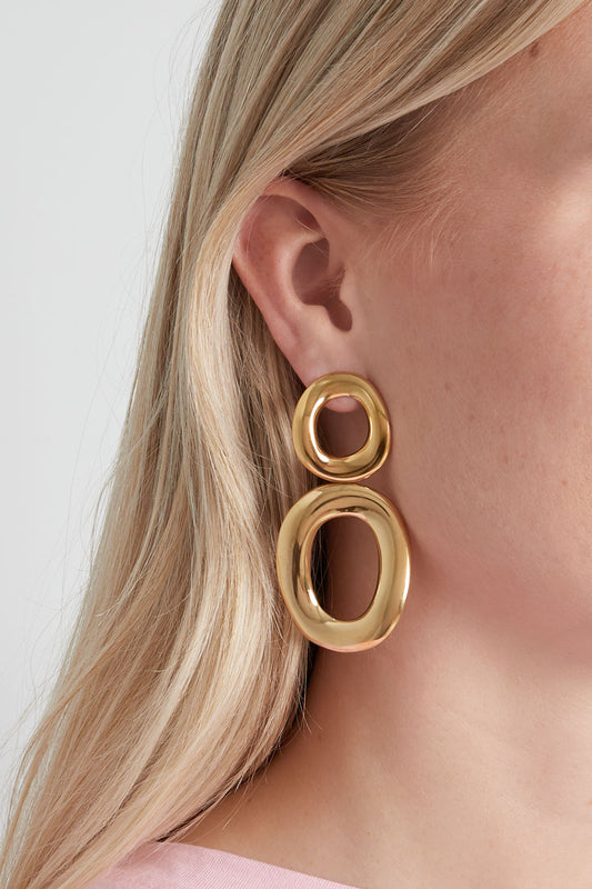 Stainless Steel Drop Earrings circle Casual Daily Simple Series Women's jewelry