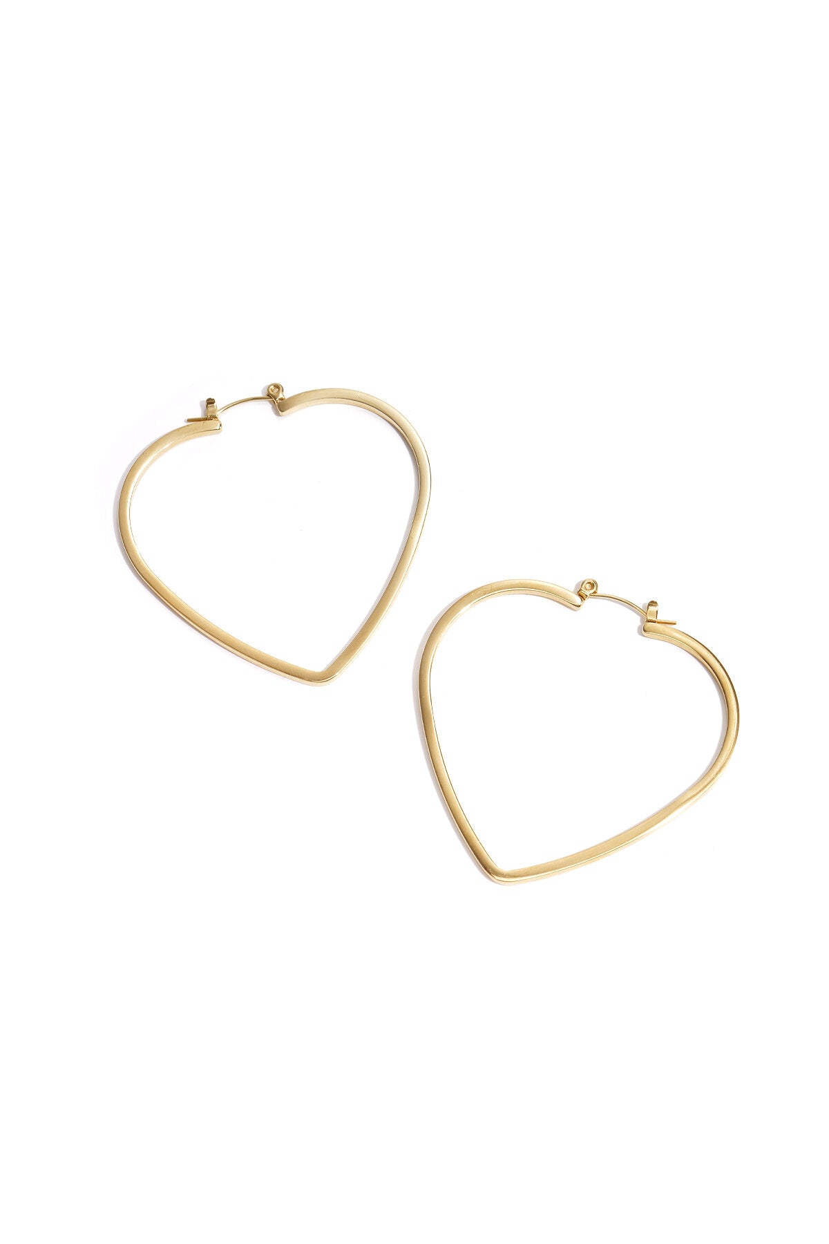 Minimalist heart hoop earrings