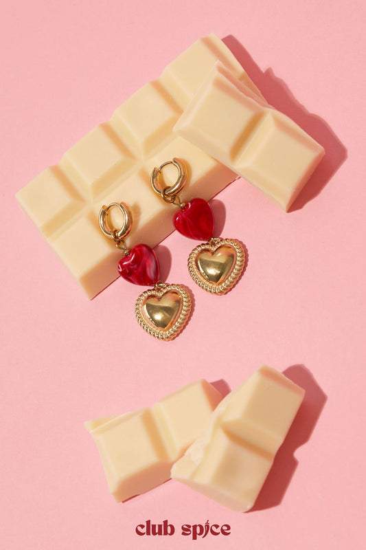 Heart-shaped pendant earrings
