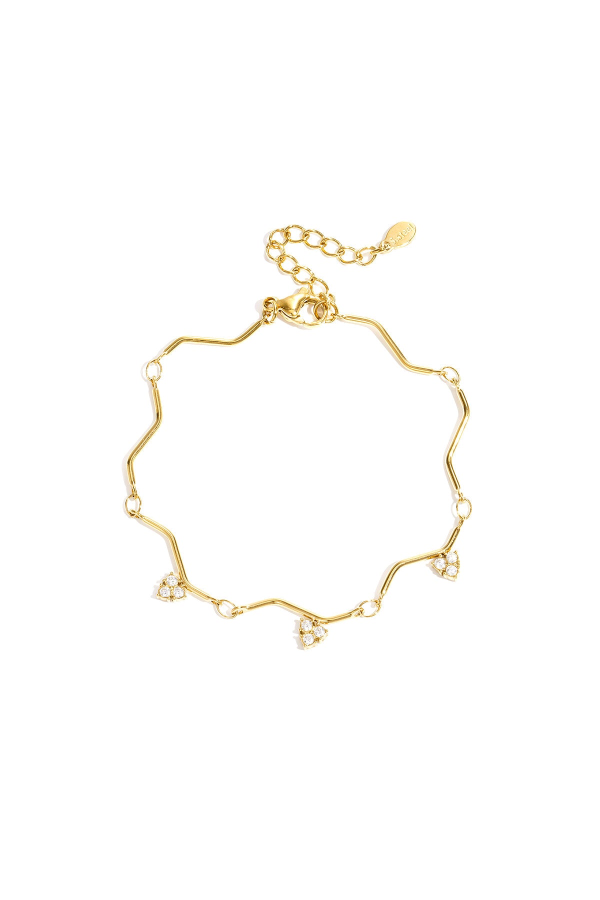 Bracelet with zigzag pattern and stones