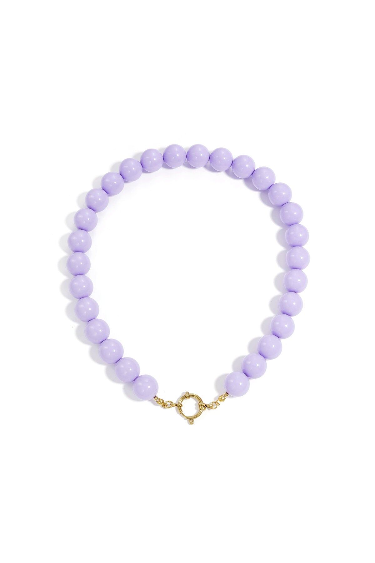 Necklace with large beads and front closure-15mm